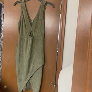 Privy faux suede beautiful green dress brand new

 #A